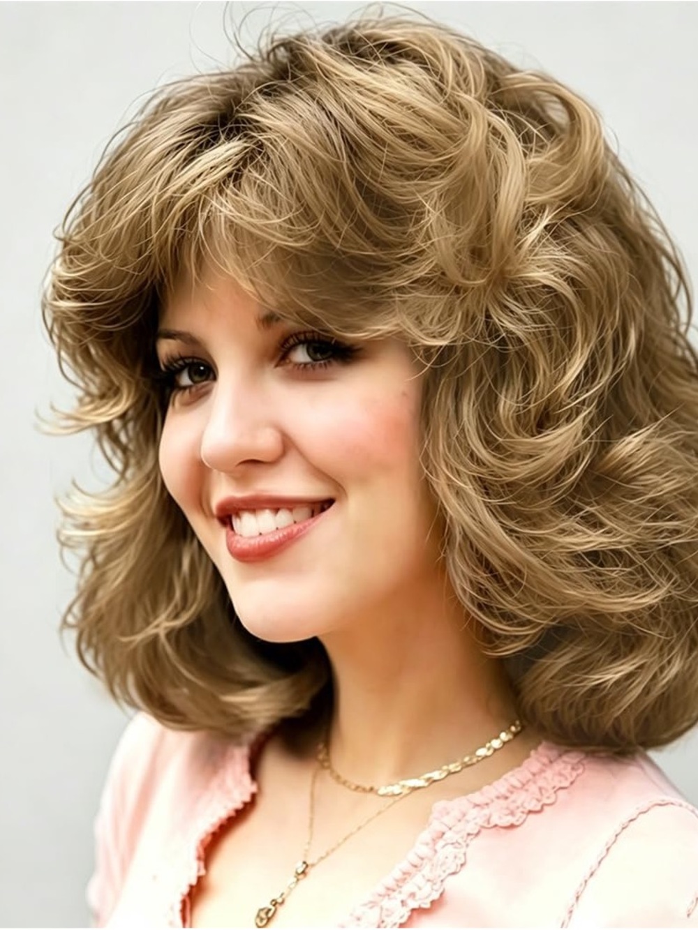 Light Brown Layered Women's Wig - Classic Volume
